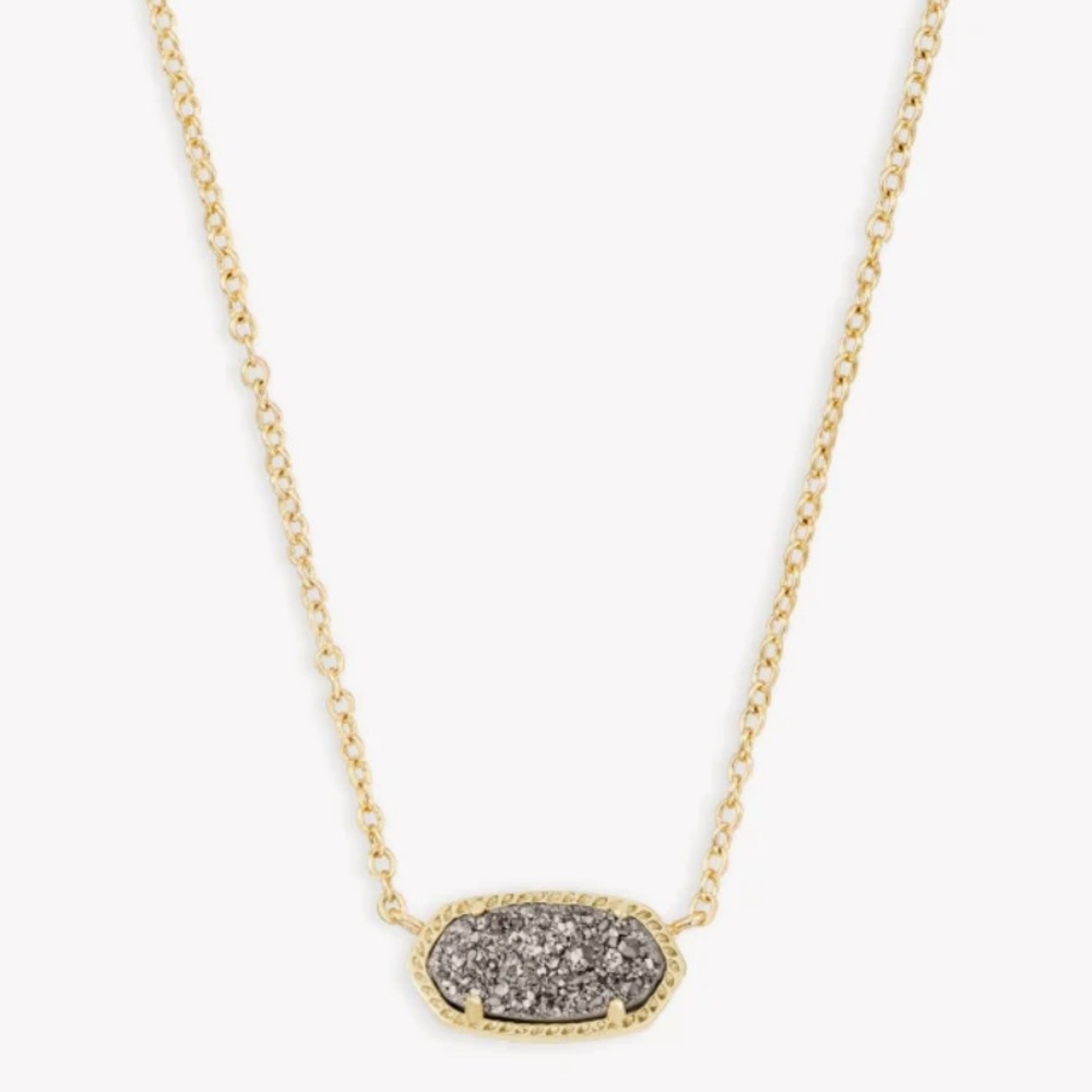 KENDRA SCOTT ELISA GOLD PENDANT NECKLACE IN PLATINUM DRUSY